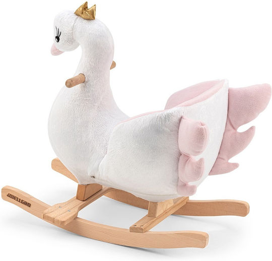 Wellgro Fabric Rocking Toy Swan with Max Load Capacity 40kg Pink