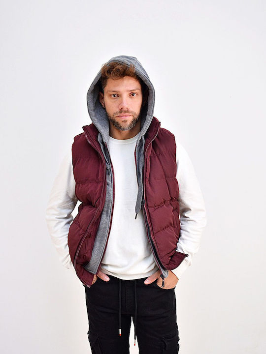 Dsplay Men's Sleeveless Jacket Bordeaux.