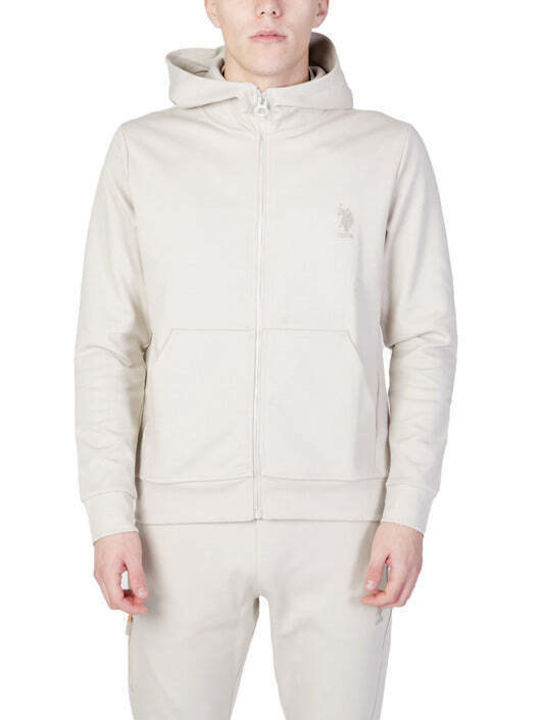 U.S. Polo Assn. Men's Sweatshirt Jacket Beige