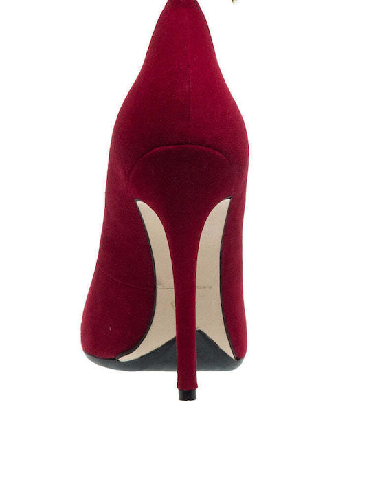 Mourtzi Suede Red Heels with Strap