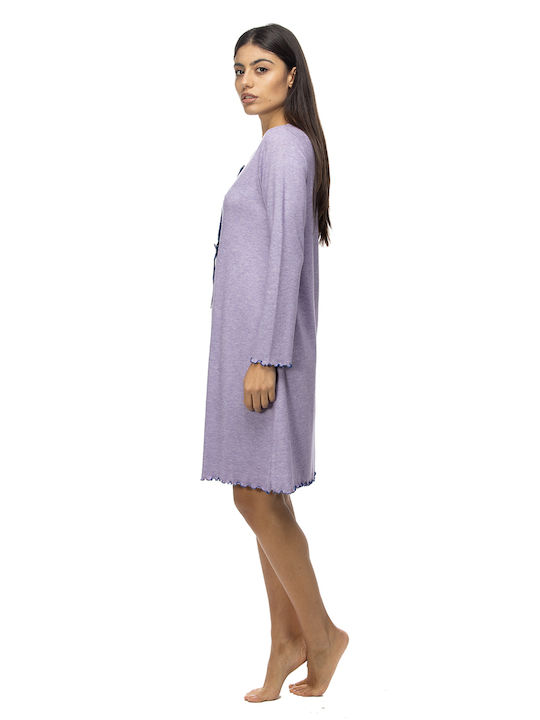 Koyote Winter Satin Women's Nightdress Lila