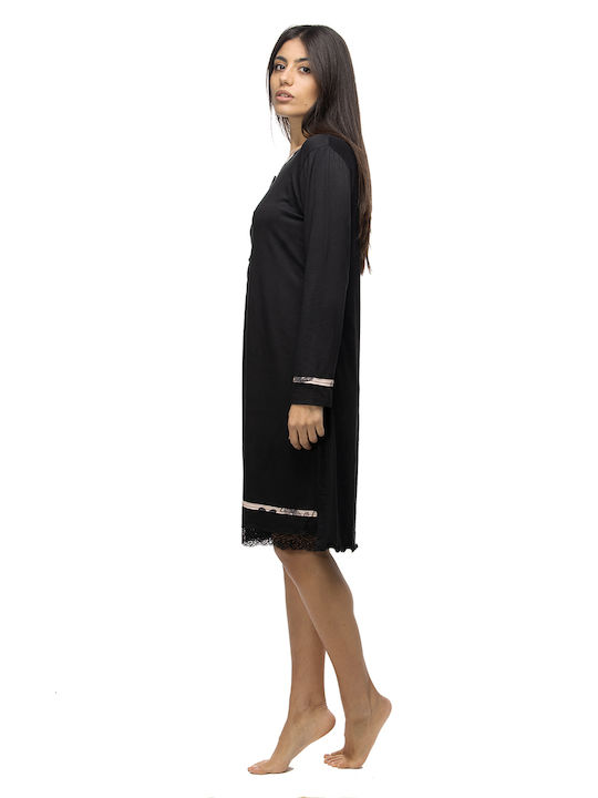 Koyote Winter Women's Nightdress Black lace.