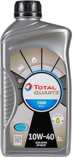 Total Quartz 7000 Diesel Ημισυνθετικό Λάδι Αυτοκινήτου 10W-40 1lt