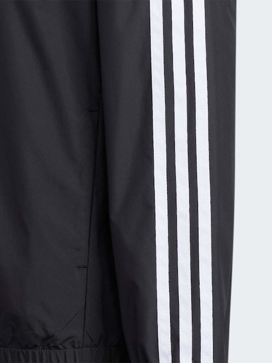 Woven Kinder Sport Jacke mit Kapuze Schwarz