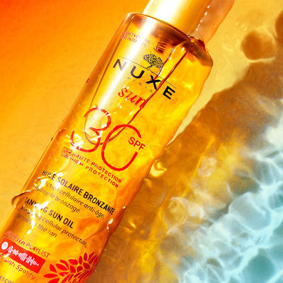 Nuxe Sun Tanning Oil Αδιάβροχο Αντηλιακό Λάδι Προσώπου και Σώματος SPF30 σε Spray 150ml
