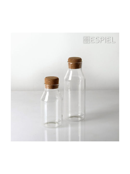 Espiel Bottle Water Glass with Cork Transparent 500ml 6 Pieces