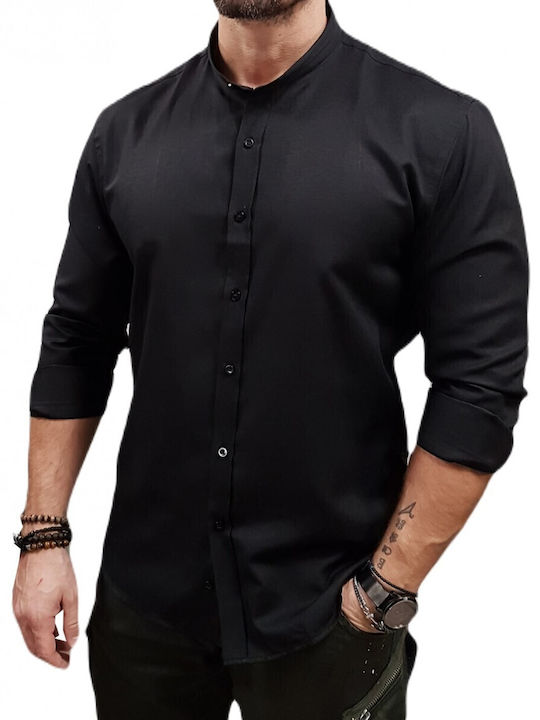 Μακρυμάνικo Πουκάμισο σε Στενή Γραμμή Black