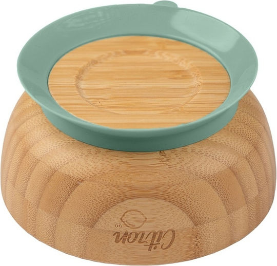 Citron Feeding Set made of Bamboo with Non-Slip Base Green 2pcs