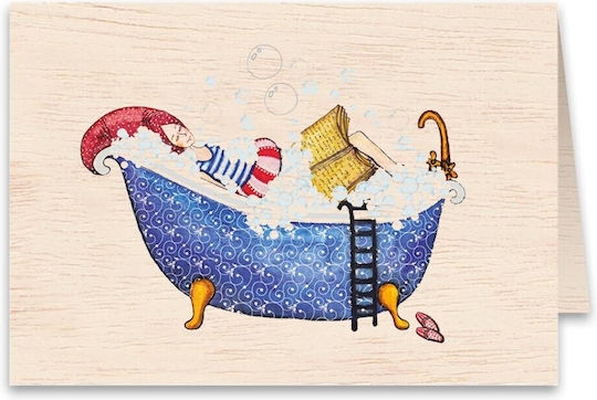 Greeting Card Wooden 16.2x11.4cm