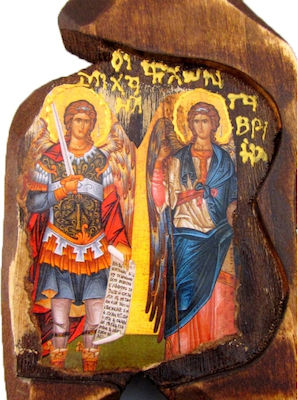 Christening Favor with Religious Icon made of Wood