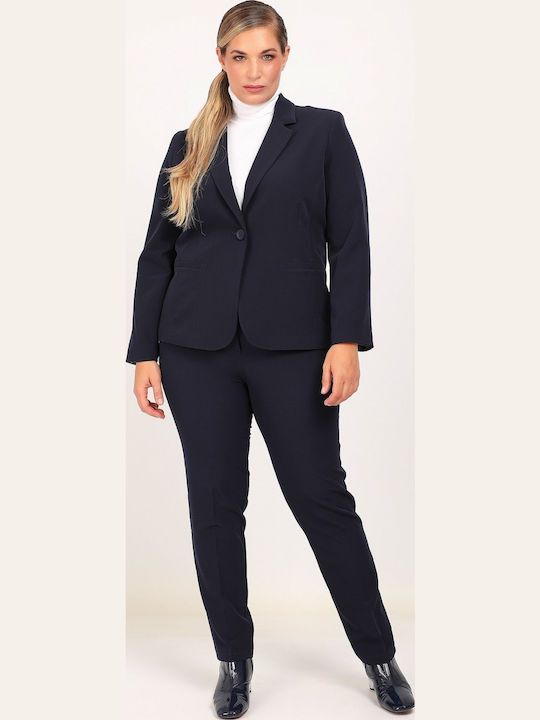 Forel Damen Krepp Blazer blue