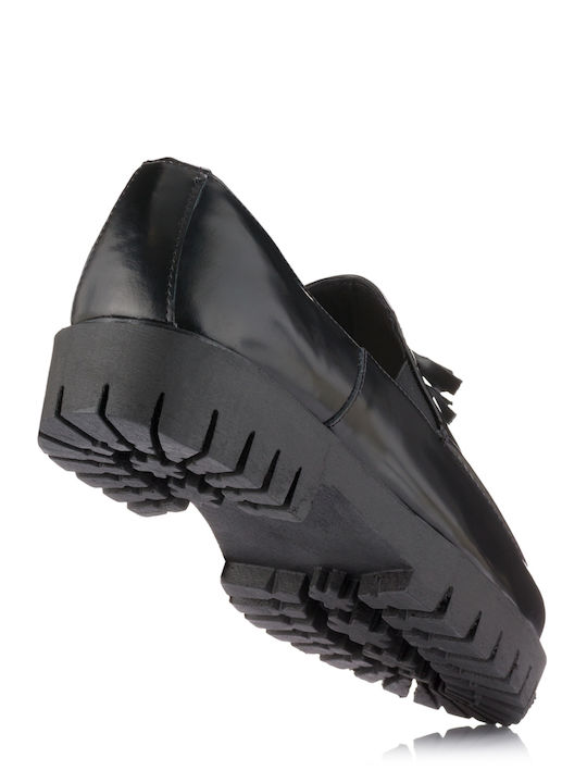 Leder Herren Mokassins in Schwarz Farbe