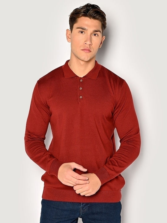 Sogo Men's Long Sleeve Sweater Bordeaux