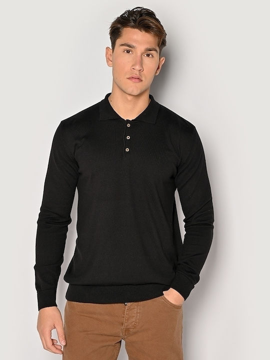 Sogo Men's Long Sleeve Sweater BLACK