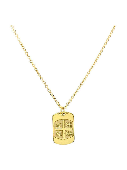Xryseio Pendant Kids Talisman with Chain Konstantinato made of Gold 14K NK_ΧΚ4602