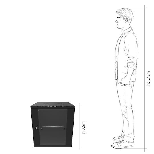 Canovate Wall Mounted Rack Cabinet 9U 60x65cm Black WS3D-9-096HA