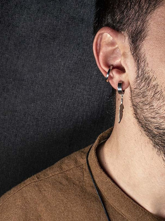 Theodora's Jewellery Ανδρικά Σκουλαρίκια Κρίκοι με Clip από Ατσάλι Theodora's Jewellery Ανδρικά Σκουλαρίκια Κρίκοι με Clip από Ατσάλι
