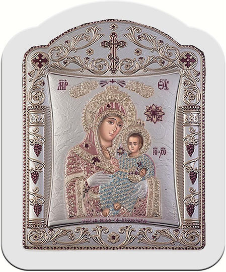 Slevori Wooden Saint Icon Virgin Mary Holding the Infant 20.6x26.4cm