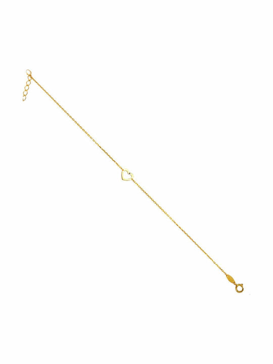 Xryseio Kinderarmband aus Gold 9K mit Herz