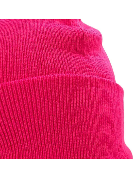 Beanie Unisex Beanie Gestrickt in Fuchsie Farbe
