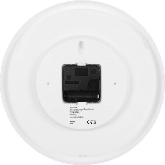 Technoline Wt-600 Ρολόι Τοίχου Πλαστικό Λευκό Ø26cm