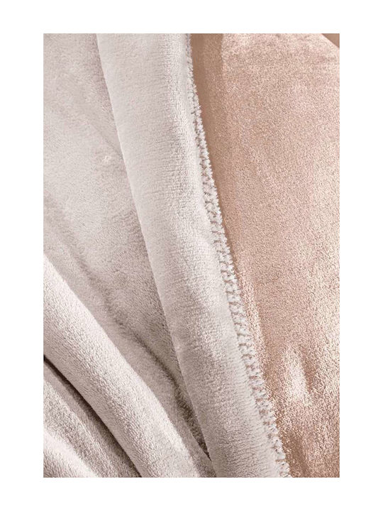 Guy Laroche Velvet Blanket Set Fleece Single 160x240cm Pink