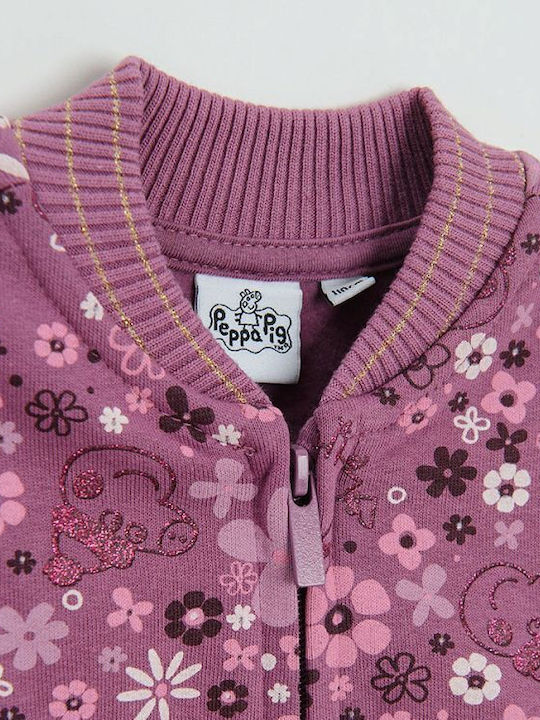 Kinderstrickjacke Baumwolle Lila