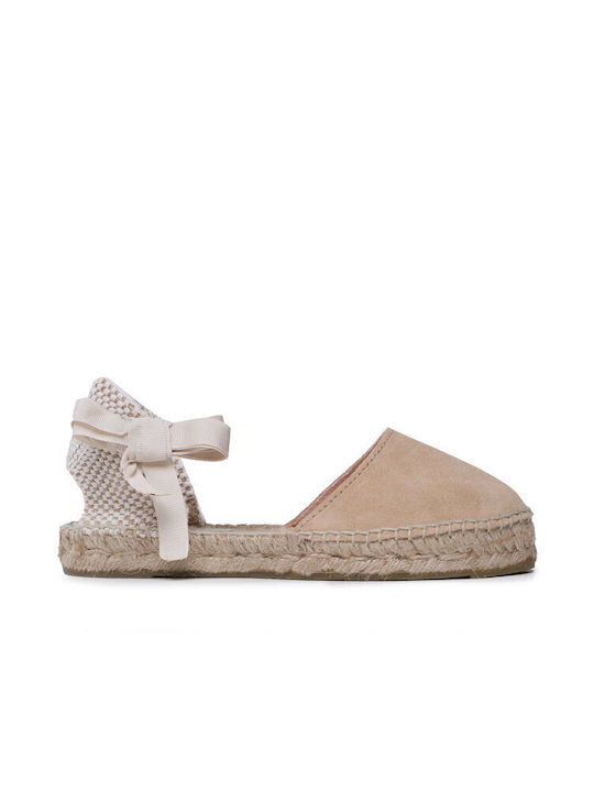 Flat Valenciana Women's Suede Espadrilles Beige