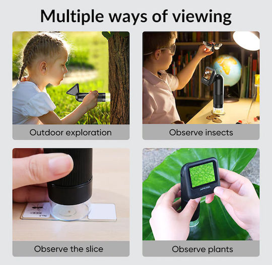 Apexel APL-MS008 Digital with Monitor Microscope USB 400x800x, LED, 720p/2MP
