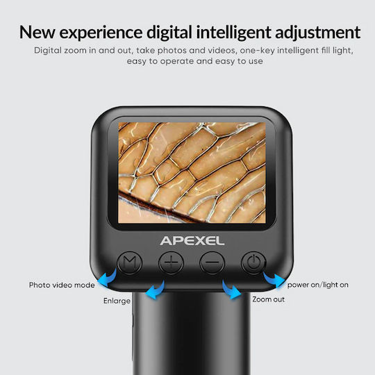 Apexel APL-MS008 Digital with Monitor Microscope USB 400x800x, LED, 720p/2MP