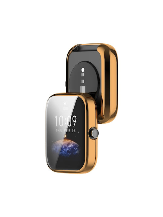 Full Coverage Θήκη Σιλικόνης σε Ροζ Χρυσό χρώμα για το Amazfit Bip 3 / Bip 3 Pro