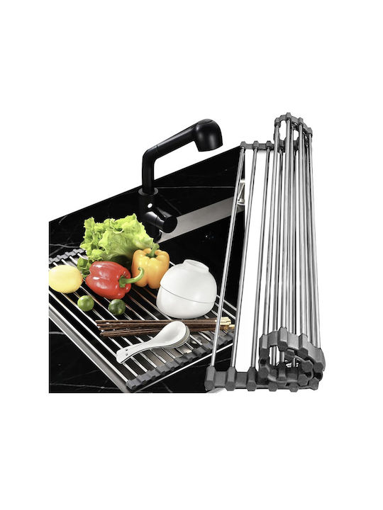 Ruhhy Metallic Grey Sink Rack 29.5x47.8cm