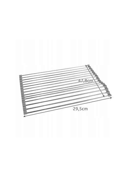 Ruhhy Metallic Grey Sink Rack 29.5x47.8cm