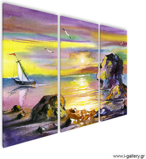 I-gallery Τρίπτυχος Πίνακας σε Καμβά 70x50cm