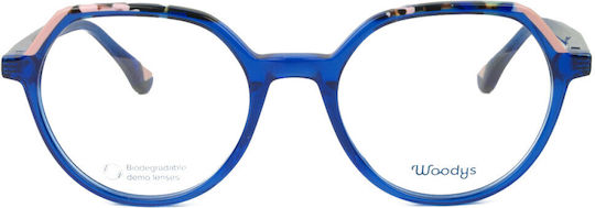 Woodys Barcelona Women's Acetate Prescription Eyeglass Frame Blue 230507