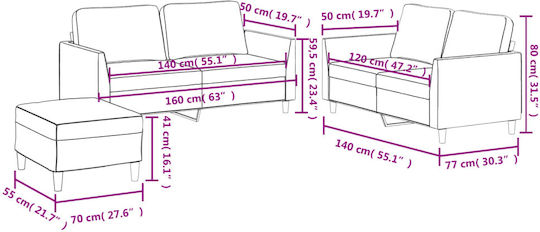 Set de Sufragerie 2 Scaune & 2 Scaune & Taburet