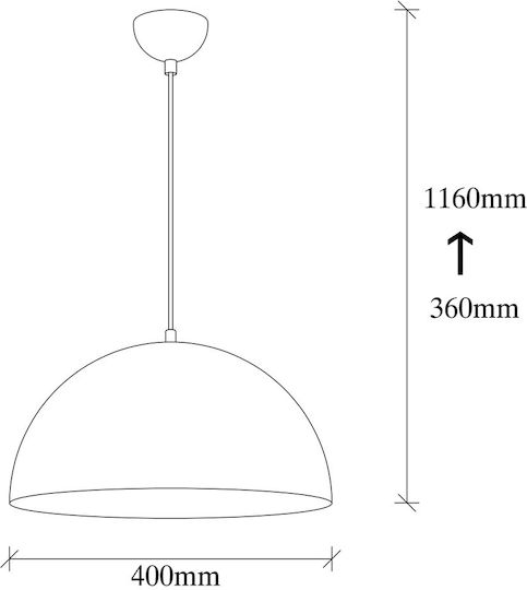 Asir Group Sivani Mr Lumină Suspendată Neagră cu Dulie E27 40x40x116cm