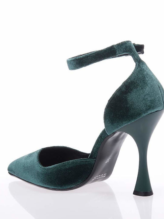 Beatris Green Heels with Strap