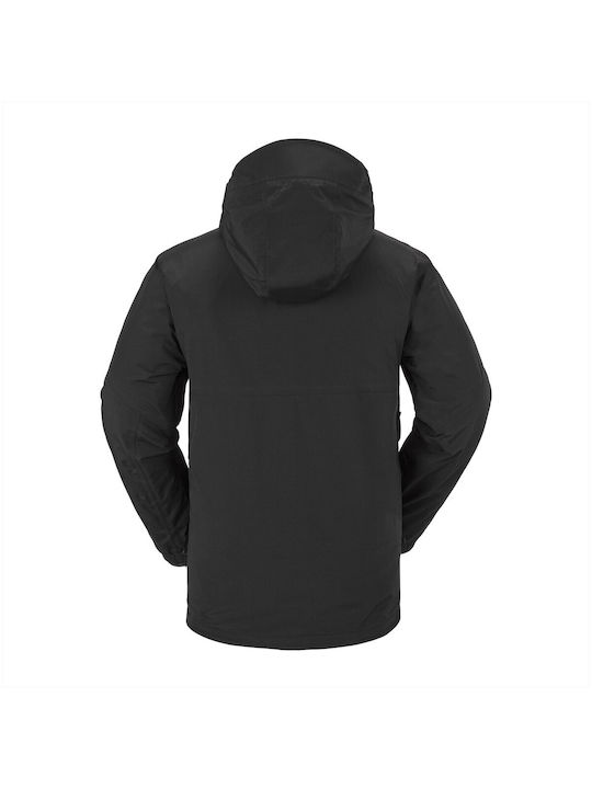 Volcom Geacă pentru bărbați Hardshell Impermeabil și rezistent la vânt Black