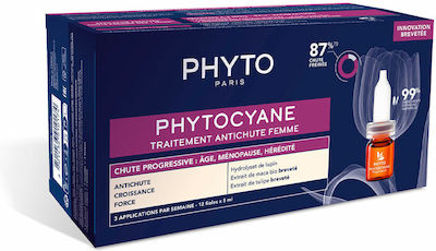 Phyto Phytocyane Αμπούλες Μαλλιών κατά της Τριχόπτωσης για Γυναίκες 12x5ml