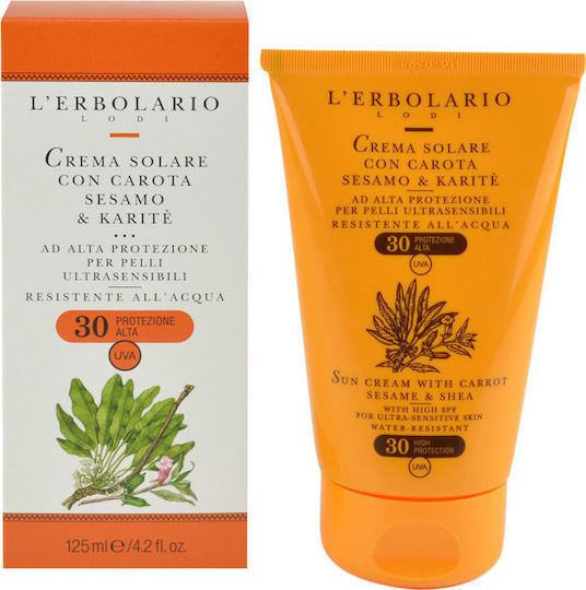 L' Erbolario Sonnencreme Mit Karotte Sesam Und Shea Körpercreme SPF30 125ml