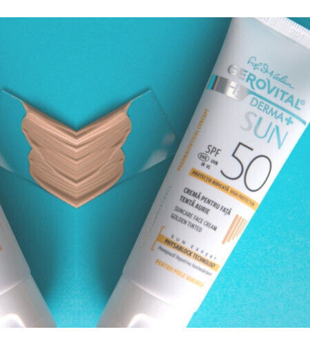 Gerovital H3 Derma+ Sun Αντηλιακή Κρέμα Προσώπου SPF50 με Χρώμα Golden 50ml
