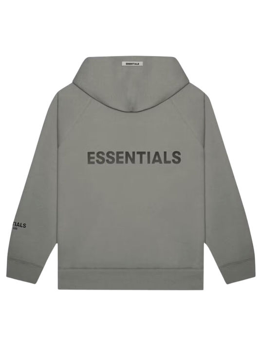 Essentials Men's Sweatshirt Jacket with Hood and Pockets Gray Flannel/Charcoal