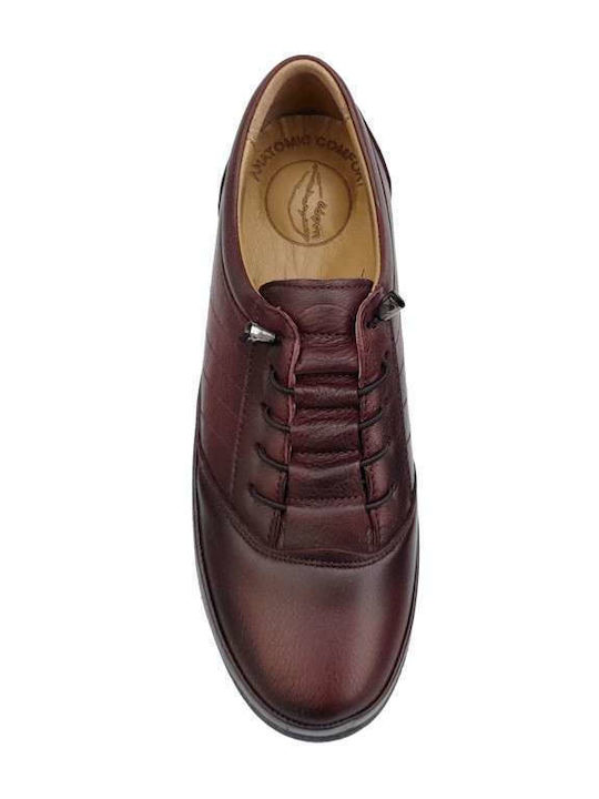 Women's Leather Oxford Shoes Burgundy
