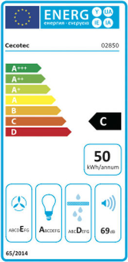 Cecotec Bolero Flux PM Απορροφητήρας Καμινάδα 60cm Μαύρος