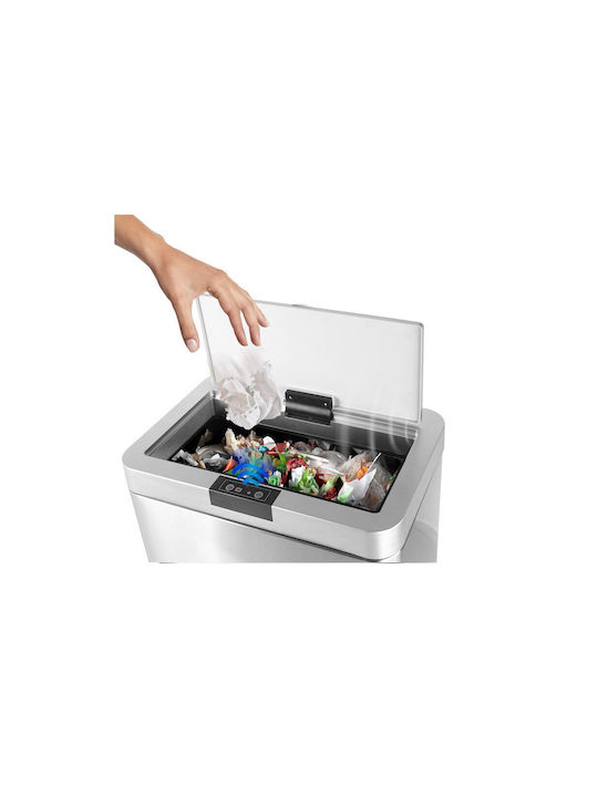 Turbotronic Waste Bin from Inox Steel with Sensor 60lt