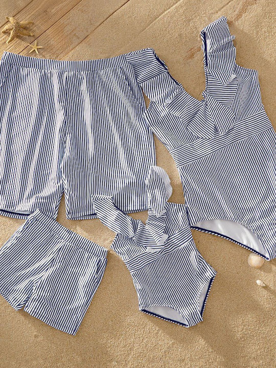 iEFiEL Kinder Badeanzug Einteilig White - Blue