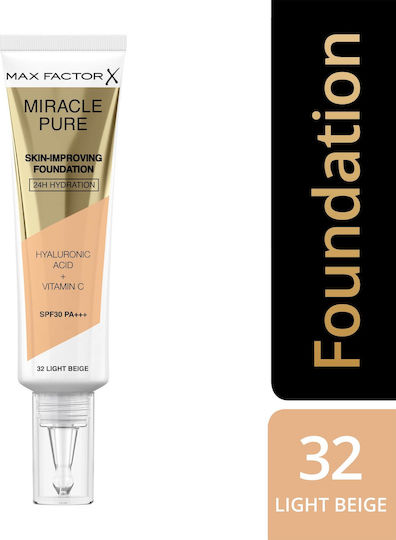 Max Factor Miracle Pure Liquid Foundation SPF30 Light Beige 30ml