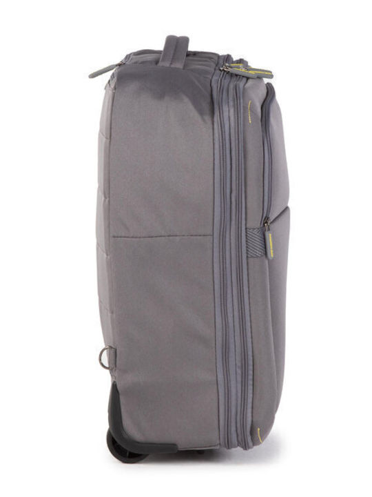 Mandarina Duck Smile And Go Cabin Fabric Gray Suitcase With 4 Wheels Height 52cm