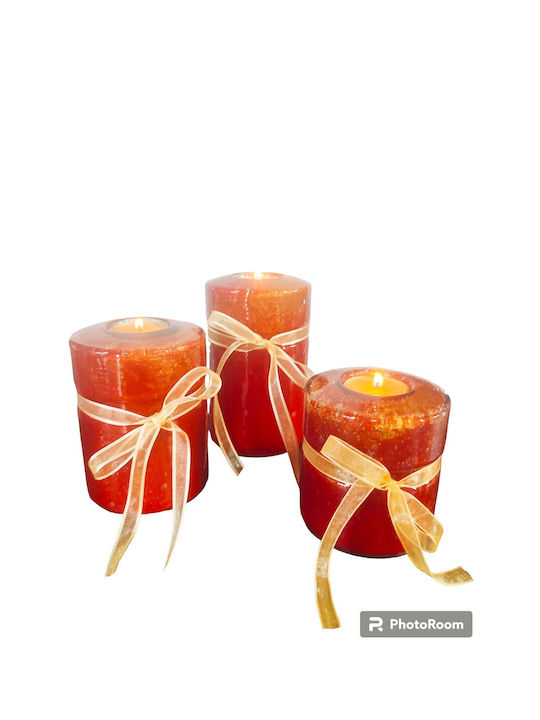 Στούντιο Τέχνης Αθάνατος Χειροποίητο Candle Holder suitable for Tealights Glass in Red Color 9x9x12cm 1pcs